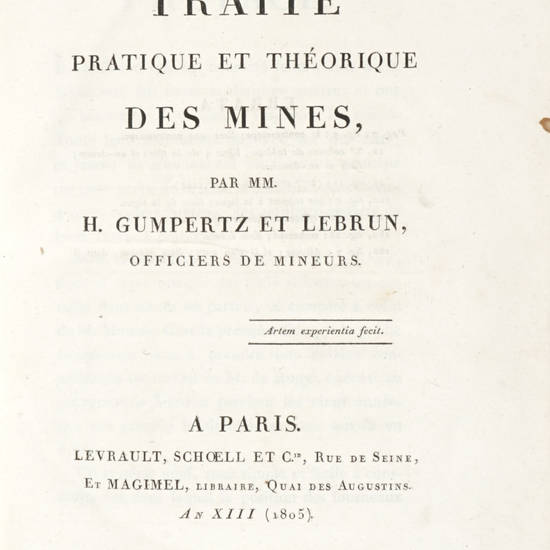 Traité pratique et théorique des mines.