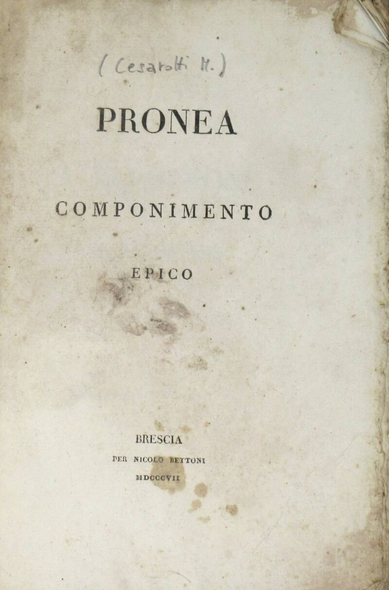 Pronea. Componimento epico.