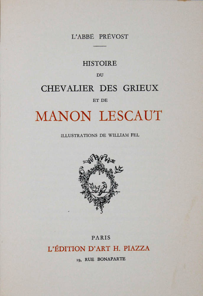 Histoire du chevalier des Grieux et de Manon Lescaut. Illustrations de - Histoire Du Chevalier Des Grieux Et De Manon Lescaut