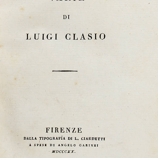 Poesie varie di Luigi Clasio (pseud.).