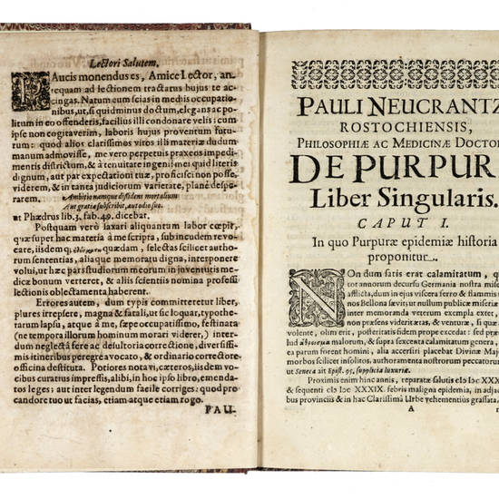 De Purpura Liber Singolaris, in quo Febrium Malignarum natura & curatio proponitur...