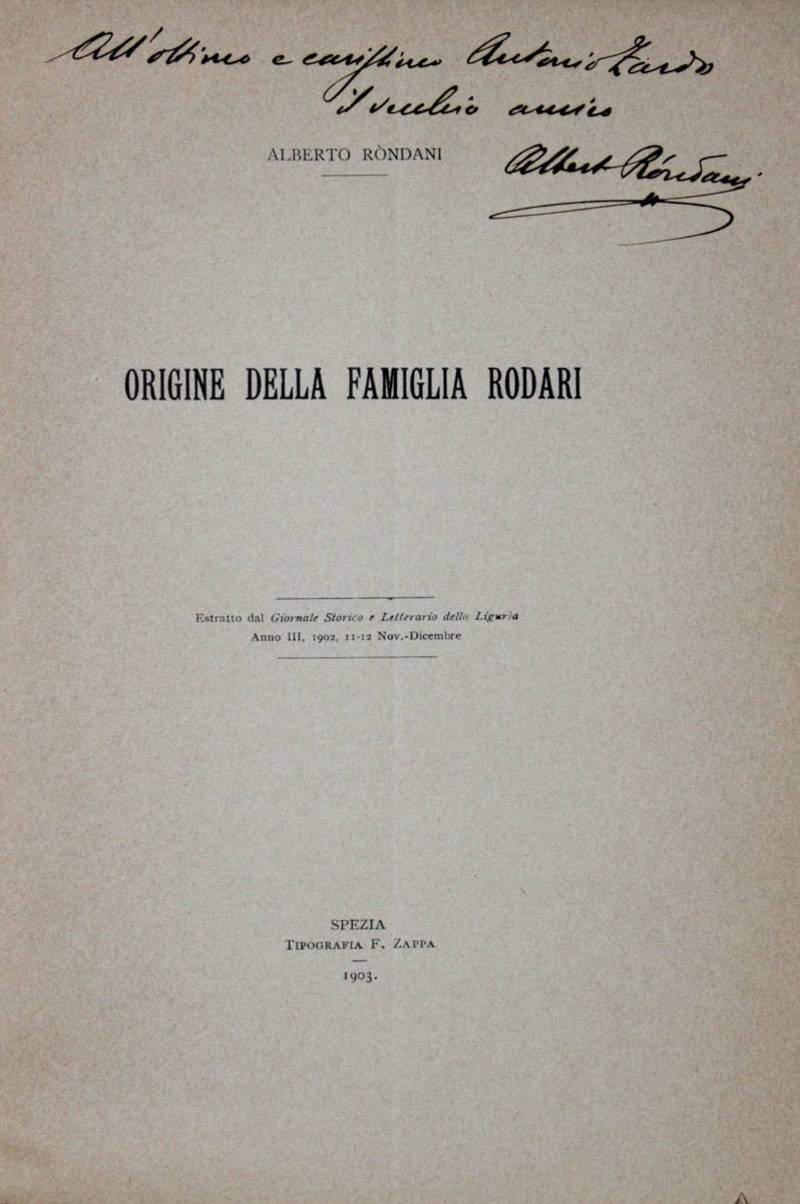 Origine della famiglia Rodari.