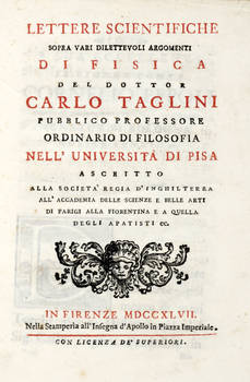 Lettere scientifiche sopra vari dilettevoli argomenti di fisica.