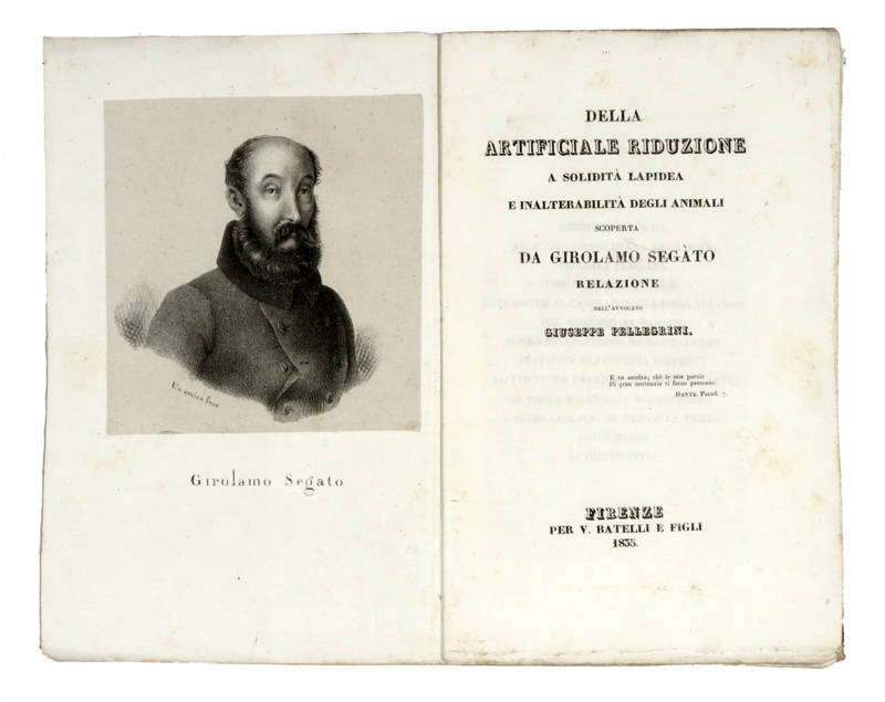 Della artificiale riduzione e solidità lapidea e inalterabilità degli animali scoperta da Girolamo Segato.