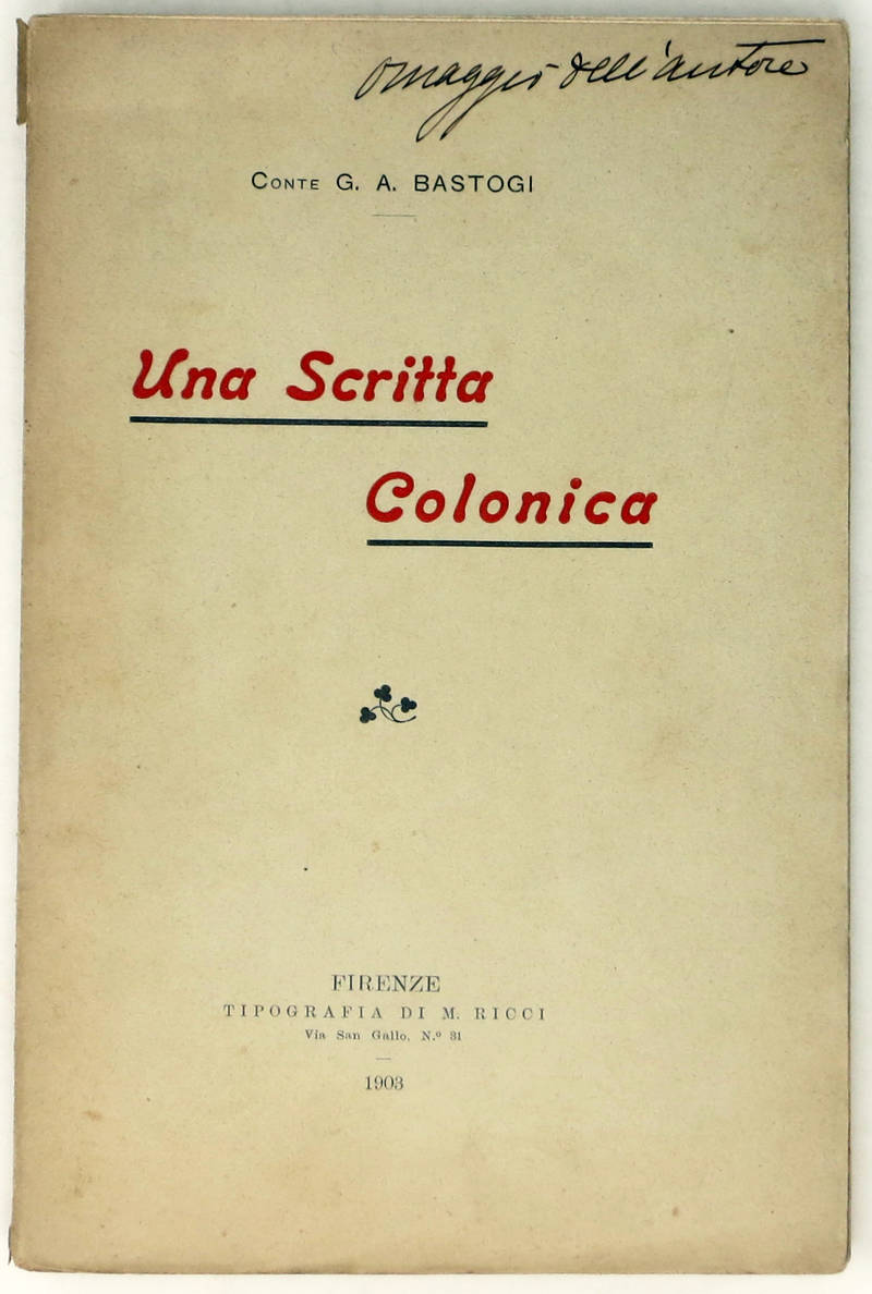Una scritta colonica.
