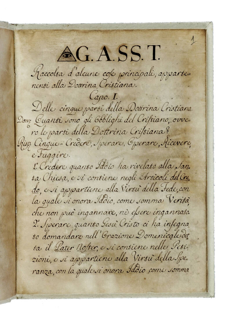 Raccolta d'alcune cose principali, appartenenti alla dottrina cristiana. G. A. SS. T. Raccolta d'alcune cose principali, appartenenti alla dottrina cristiana. G. A. SS. T.