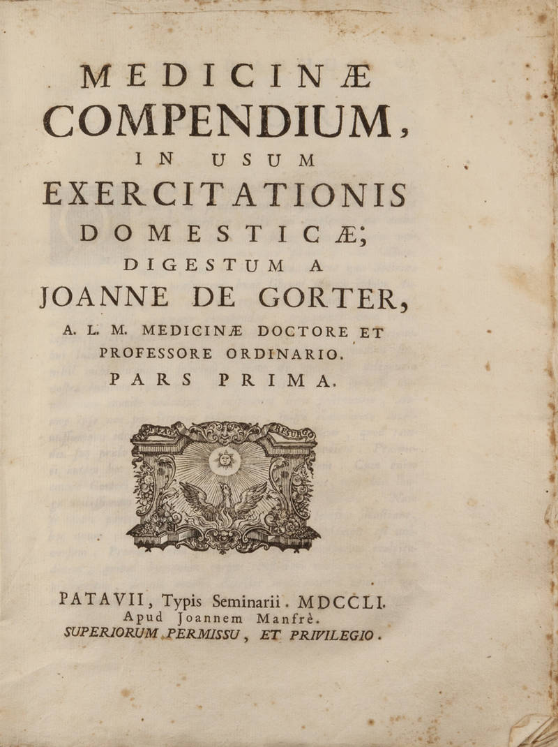 Medicinae compendium in usum exercitationis domesticae.