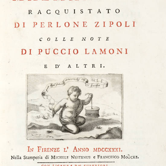 Il Malmantile racquistato di Perlone Zipoli colle note di Puccio Lamoni e d'altri. Il Malmantile racquistato di Perlone Zipoli colle note di Puccio Lamoni e d'altri.