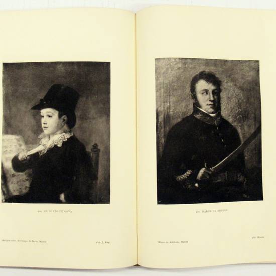 Collecciòn de cuatrocientas cuaranta y nueve reproducciones de cuadros, dibujos y aguafuertes de Don Francisco de Goya. Precedidos de un Epistolario del gran pintor de las noticias biograficas.
