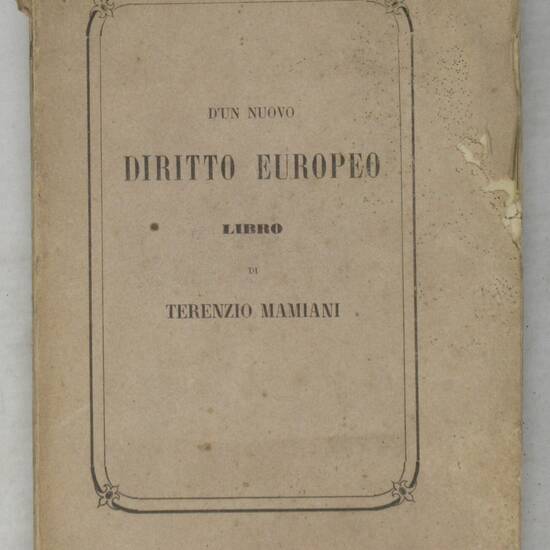 D'un nuovo diritto europeo... D'un nuovo diritto europeo...