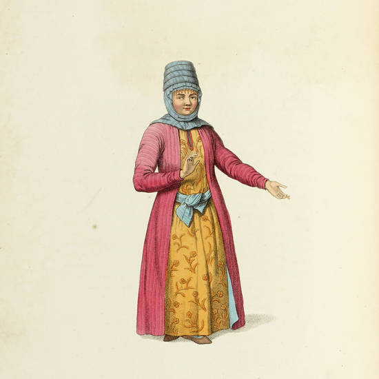 COSTUME (THE) of the Russian Empire, illustrated by a series of Seventy-three engravings. With descriptions in English and French.