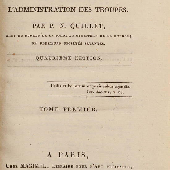 État actuel de la législation sur l'Administration des troupes. Quatrième édition. État actuel de la législation sur l'Administration des troupes. Quatrième édition.