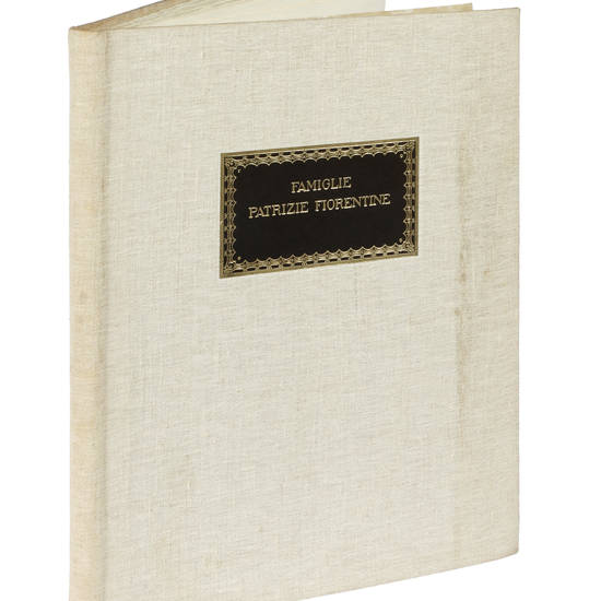 Famiglie patrizie fiorentine. Appunti genealogici in XXXIV tavole di testo e III di incisioni...Vedute e stemmi incisi da M.A. Falorsi. Famiglie patrizie fiorentine. Appunti genealogici in XXXIV tavole di testo e III di incisioni...Vedute e stemmi incisi da M.A. Falorsi.