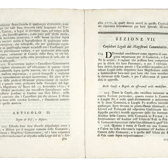 NUOVE Istruzioni per i Cancellieri Comunitativi secondo gli ultimi regolamenti ed ordini di Sua Altezza Rele approvate nel dì 16 novembre 1779.
