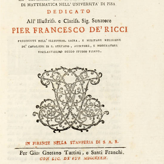 Instituzioni meccaniche. Trattato... del P.Abate G.Grandi ex generale camaldolese e professore di matematica nell'università di Pisa... Instituzioni meccaniche. Trattato... del P.Abate G.Grandi ex generale camaldolese e professore di matematica nell'università di Pisa...