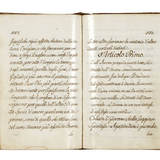 Mores et morum delineatio. C.G.M. 27: giugno 1766. (Tit. lat., testo ital.).