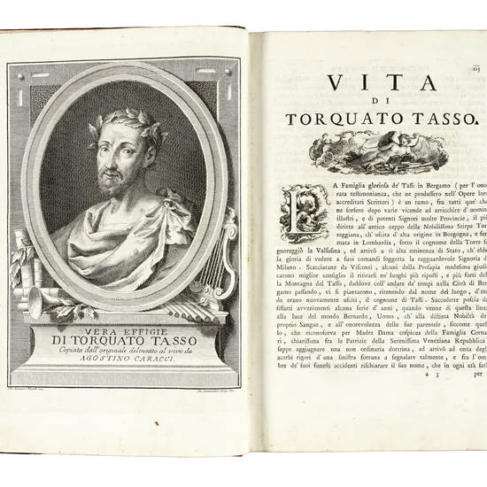 Il Goffredo, ovvero Gerusalemme Liberata...Nuova Edizione arricchita di figure in rame, e d'annotazioni colla vita dell'autore. (Tomo Primo - Tomo Secondo).