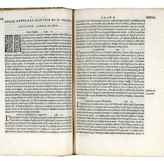 Historia Naturale, nuovamente tradotta di latino in vulgare toscano per Antonio Brucioli. Con gratia et privilegio dell'illustrissimo Senato veneto.