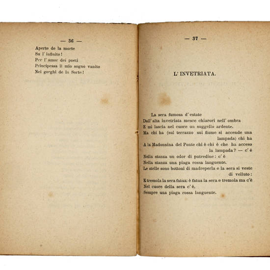 Canti Orfici. (Die Tragödie des letzten Germanen in Italien).