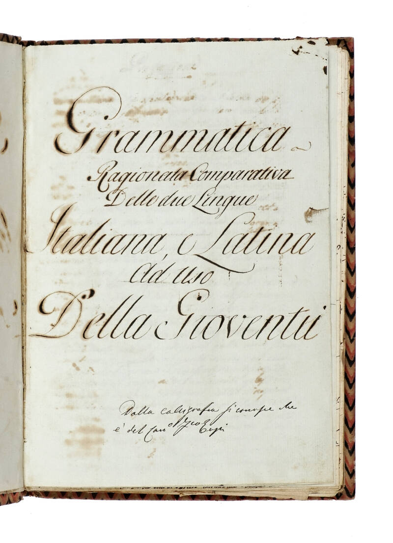 Grammatica ragionata Comparativa Delle due lingue Italiana, e Latina ad uso Della Gioventù. Grammatica ragionata Comparativa Delle due lingue Italiana, e Latina ad uso Della Gioventù.