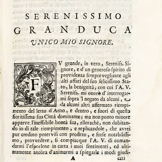 Discorso al serenissimo Cosimo III Granduca di Toscana intorno al difendersi da' Riempimenti, e alle Corrosioni de' Fiumi applicato ad Arno in vicinanza della Città di Firenze, di Vincenzio Viviani matematico di S.A.S. Scritto nel Dicembre 1687. Discorso al serenissimo Cosimo III Granduca di Toscana intorno al difendersi da' Riempimenti, e alle Corrosioni de' Fiumi applicato ad Arno in vicinanza della Città di Firenze, di Vincenzio Viviani matematico di S.A.S. Scritto nel Dicembre 1687.