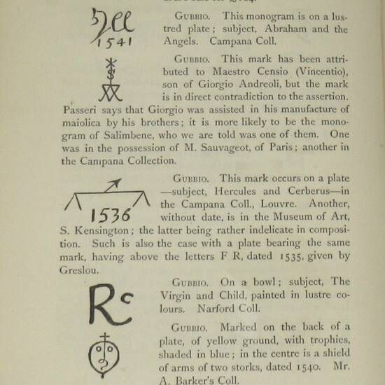 Marks and Monograms on Pottery and Porcelain of the Renaissance and Modern Periods... Third edition... with 2200 Potter' Marks and illustrations.