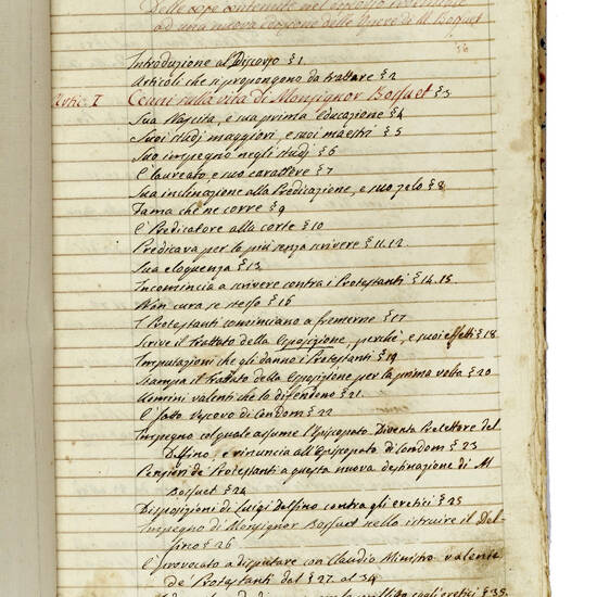 Opere tradotte. I: Conferenza tra M.r Bossuet vescovo di Mò ed il Ministro Claudio di Sciarenton sopra "la materia della Chiesa". Scritta in francese dal suddetto Bossuet e tradotta in italiano da L. D. C. A. J. P. S. in Avignone l'anno 1736; (segue:) Ri