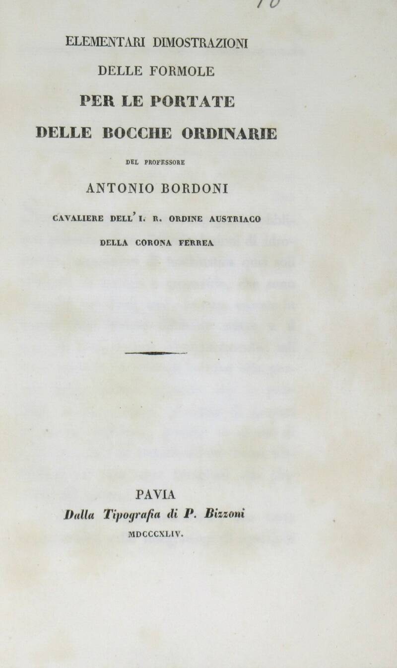 Elementari dimostrazioni delle formule per le portate delle bocche ordinarie.