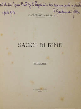 Saggi di rime.