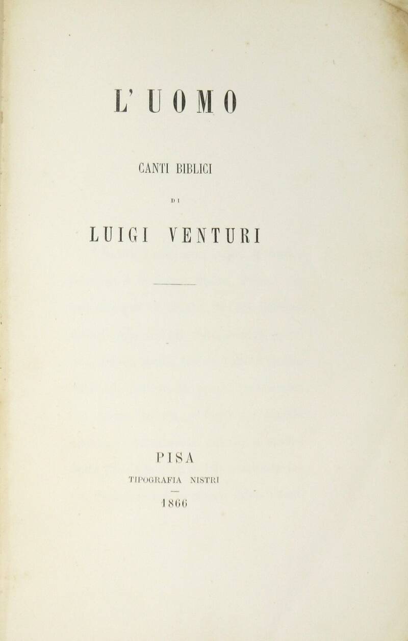 L'uomo. Cenni biblici.