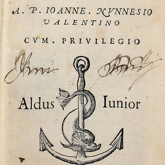 Epitheta/ M.T. Ciceronis/ Collecta/ A. P. Ioanne. Nunnesio/ Valentino..