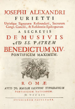 De musivis ad SS. Patrem Benedictum XIV. Pontificem Maximum.