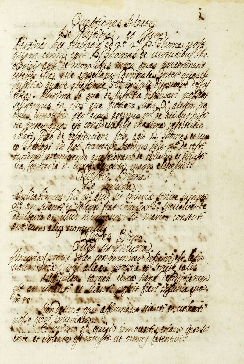Tractatus de Justitia et jure. (Titolo al dorso: Tractatus de Restitutione). Tractatus de Justitia et jure. (Titolo al dorso: Tractatus de Restitutione).