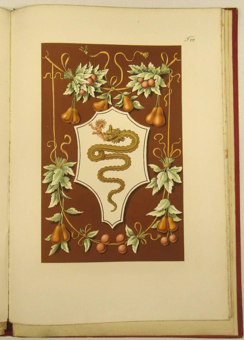 Lo Scaffale, or presses in the Sacristy of the Church S.ta Maria delle Grazie at Milan. Illustrations of the painted decoration by Bernanrdino Luini.