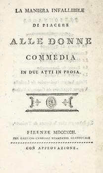 MANIERA (LA) infallibile di piacere alle donne. Commedia in due atti in prosa.