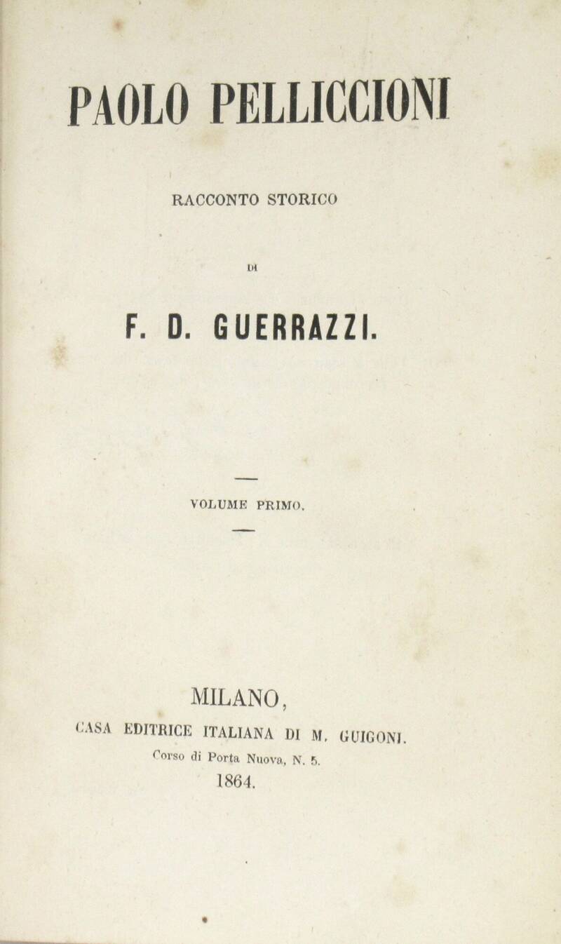 Paolo Pelliccioni. Racconto storico. Paolo Pelliccioni. Racconto storico.