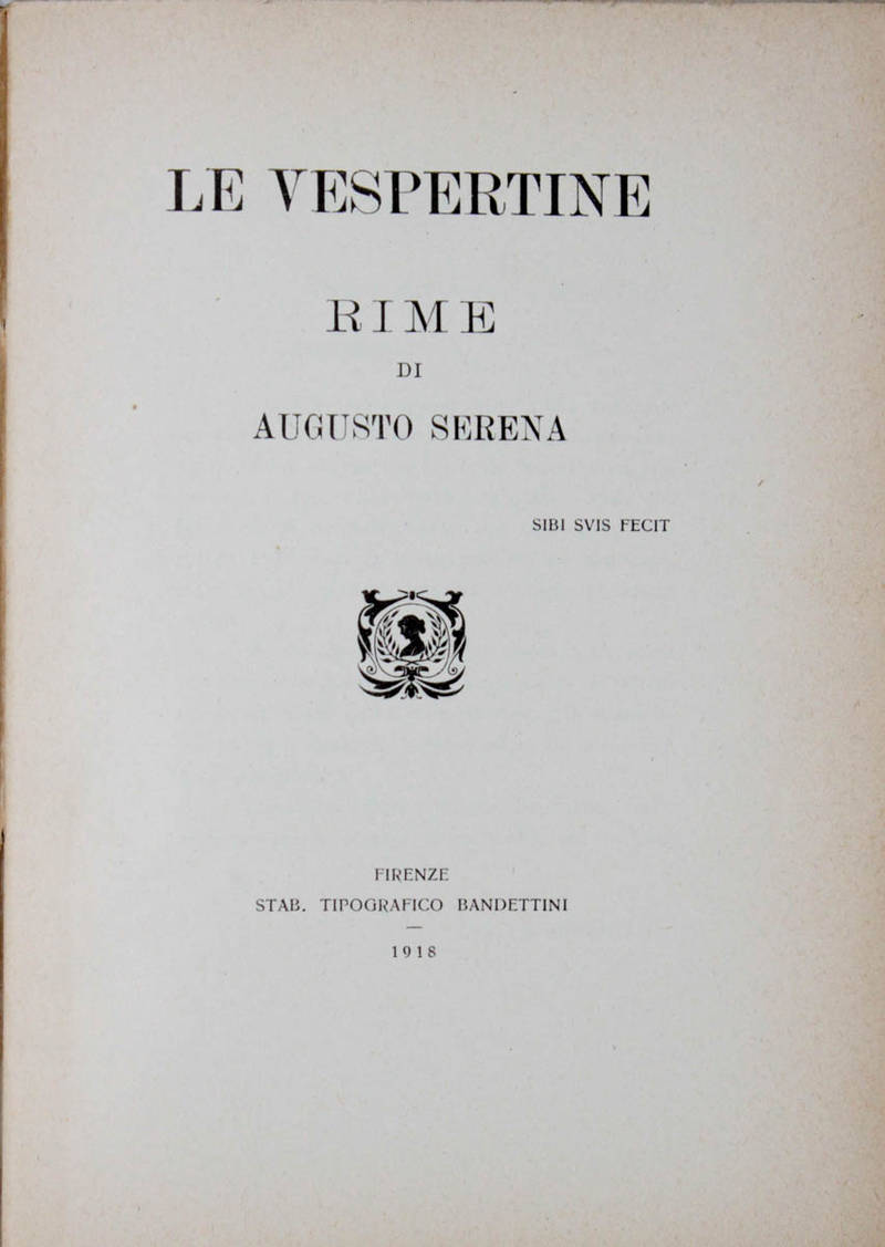 Le vespertine. Rime. Le vespertine. Rime.
