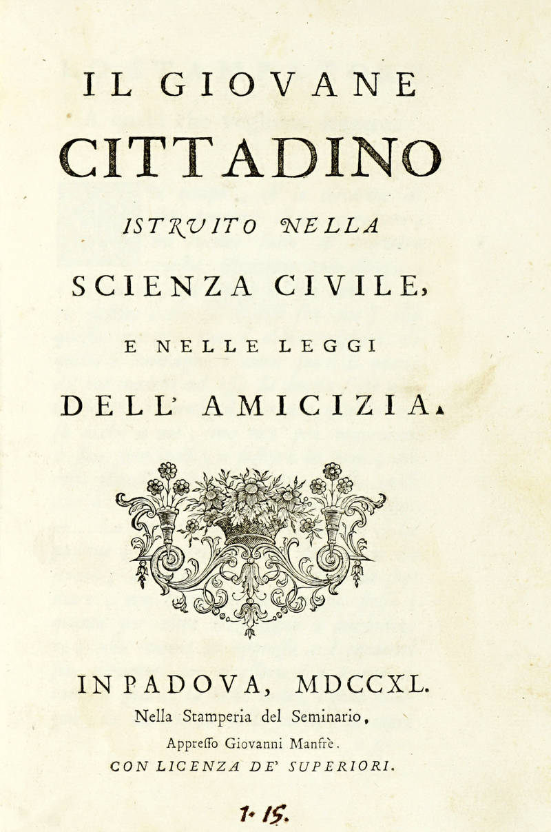 Il Giovane Cittadino istruito nella Scienza Civile e nelle Leggi dell'Amicizia.