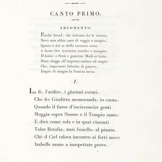 La Giuditta./ Canti/ Del Marchese/ Francesco di Calboli/ Paulucci/ Fra Gli Arcadi Euricrate Acrisioneo/ Membro Ordinario/ Dell'Accademia Italiana/ Ecc.