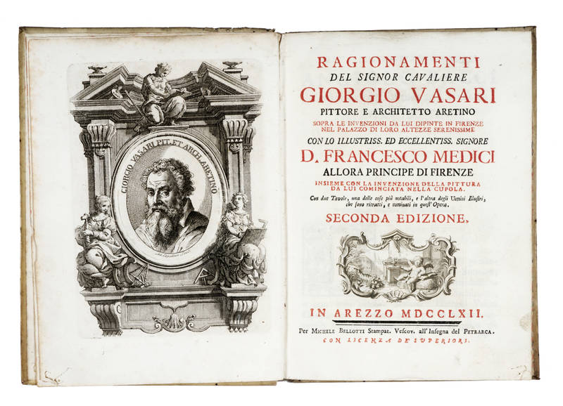 Ragionamenti, sopra le invenzioni da lui dipinte in Firenze nel Palazzo di Loro Altezze Serenissime con lo Illustriss. ed Eccellentiss. Signore D. Francesco Medici allora Principe di Firenze, insieme con la invenzione della pittura da lui cominciata nella