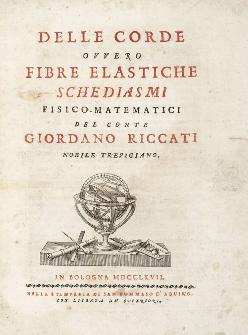 Delle corde/ ovvero/ fibre elastiche/ schediasmi/ fisico-matematici...