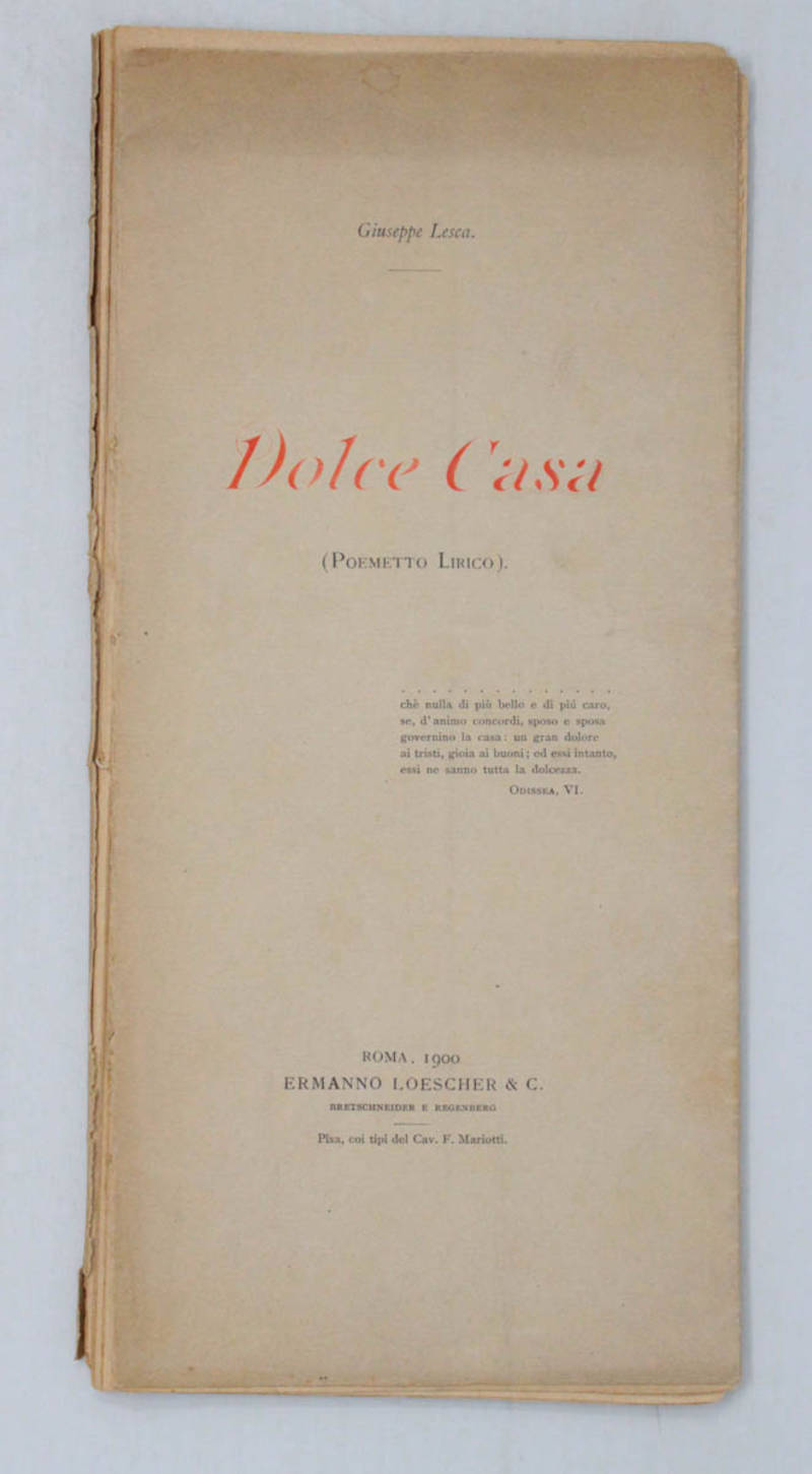 Dolce casa. (Poemetto lirico).