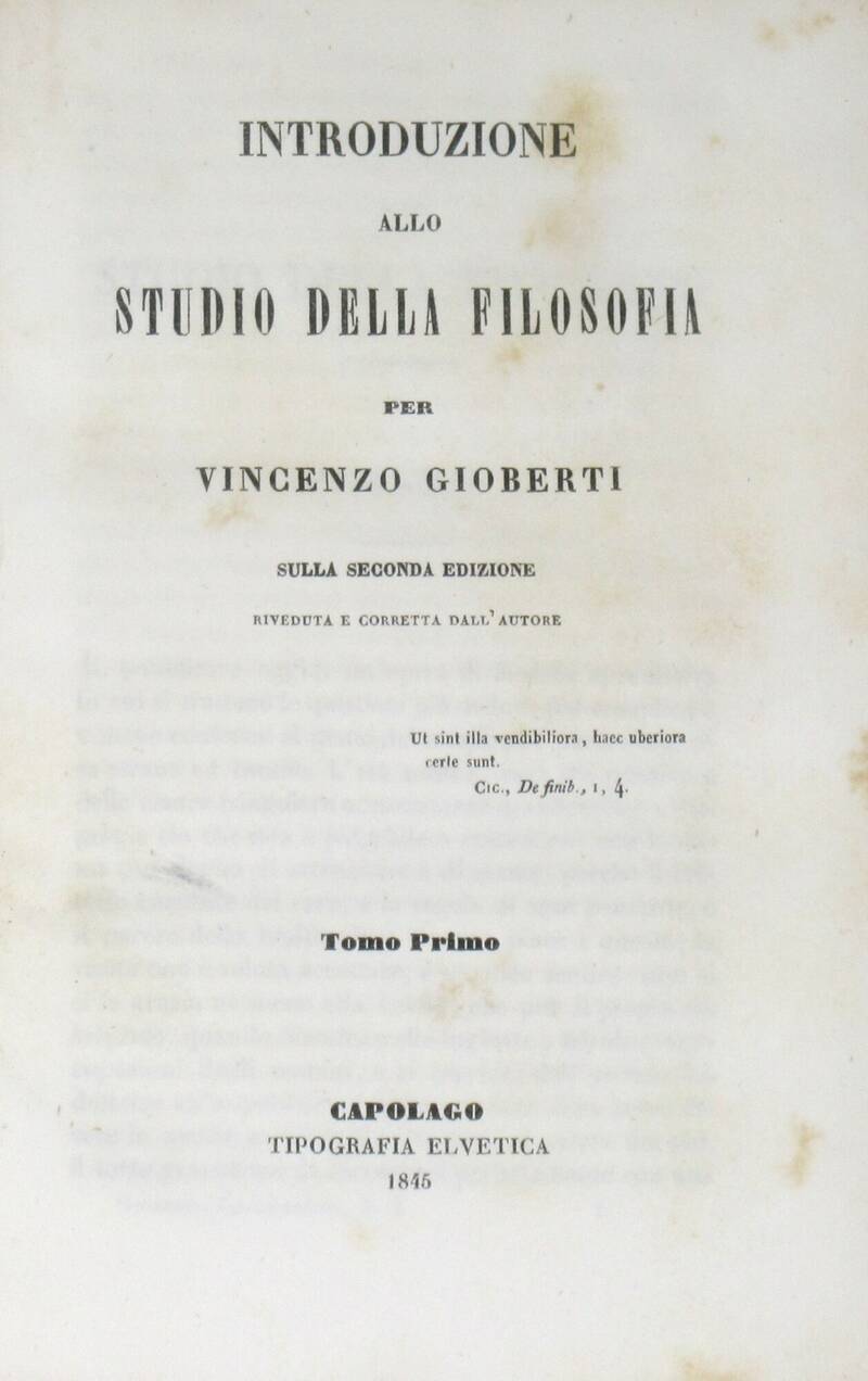 Introduzione allo studio della filosofia...sulla seconda edizione riveduta e corretta.