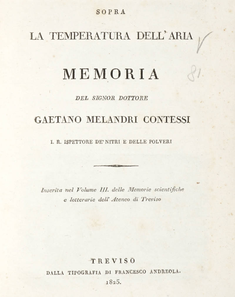 Sopra la temperatura dell'aria...