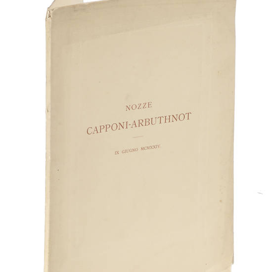 Notizia del Ritratto di Francesca di Lodovico Capponi dipinto da Jacopo da Pontormo. (Nozze Capponi- Arbuthnot, IX Giugno MCMXXIV)