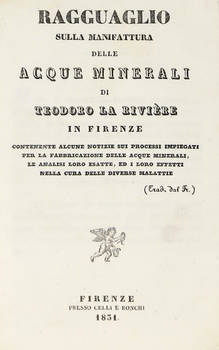 Ragguaglio sulla manifattura delle acque minerali in Firenze...