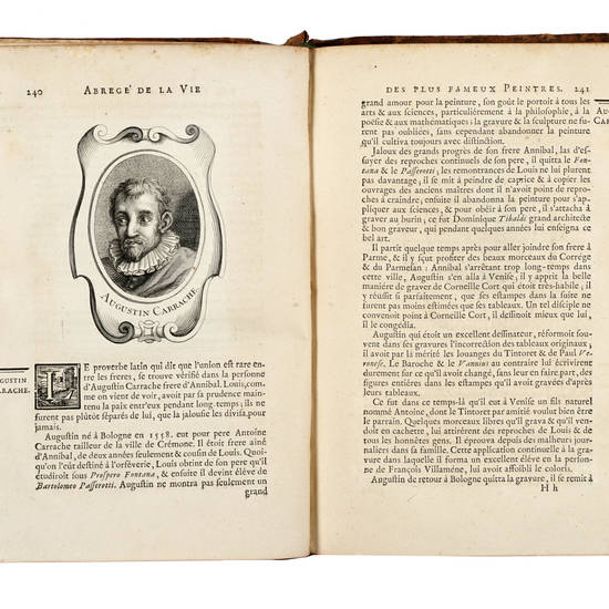 Abrégé de la vie des plus fameaux Peintres, avec leurs portraits gravés en taille-douce, les indications de leurs principaux ouvrages, quelques réflexions sur leurs caractéres, et la maniere de connoître les desseins des grands maîtres. (Prémiere-