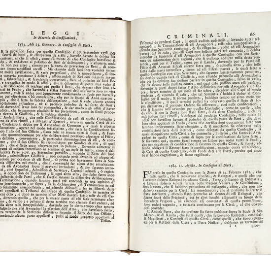 LEGGI Criminali del Serenissimo Dominio Veneto. In un solo Volume raccolte e per pubblico decreto ristampate. LEGGI Criminali del Serenissimo Dominio Veneto. In un solo Volume raccolte e per pubblico decreto ristampate.