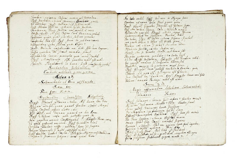 Promulgatio estivales anno 1729, Oeniponti. A' minore Congregatione oenipontana prasive plurime Reverendo patre Franc. Xaverio Manhart exhibita. (Segue:) Altro lavoro teatrale in 2 atti, in latino, di carattere religioso. Promulgatio estivales anno 1729, Oeniponti. A' minore Congregatione oenipontana prasive plurime Reverendo patre Franc. Xaverio Manhart exhibita. (Segue:) Altro lavoro teatrale in 2 atti, in latino, di carattere religioso.