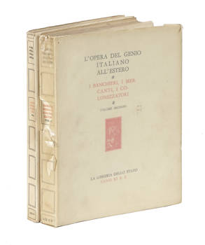 OPERA (L') del Genio Italiano all'Estero. Serie Dodicesima: I banchieri, I mercanti, I colonizzatori. (Unitovi:) MANFRONI CARLO. I colonizzatori italiani durante il Medio Evo e il Rinascimento. OPERA (L') del Genio Italiano all'Estero. Serie Dodicesima: I banchieri, I mercanti, I colonizzatori. (Unitovi:) MANFRONI CARLO. I colonizzatori italiani durante il Medio Evo e il Rinascimento.